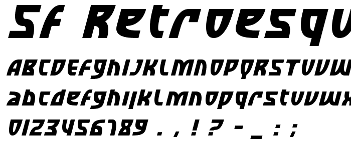 SF Retroesque Bold Italic font